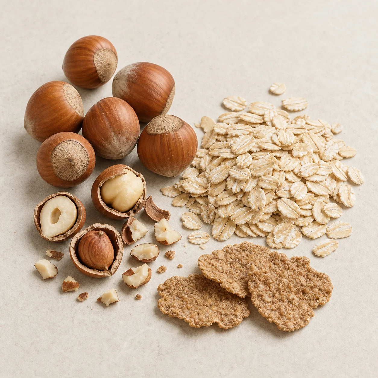 Noisettes, avoine et cereales