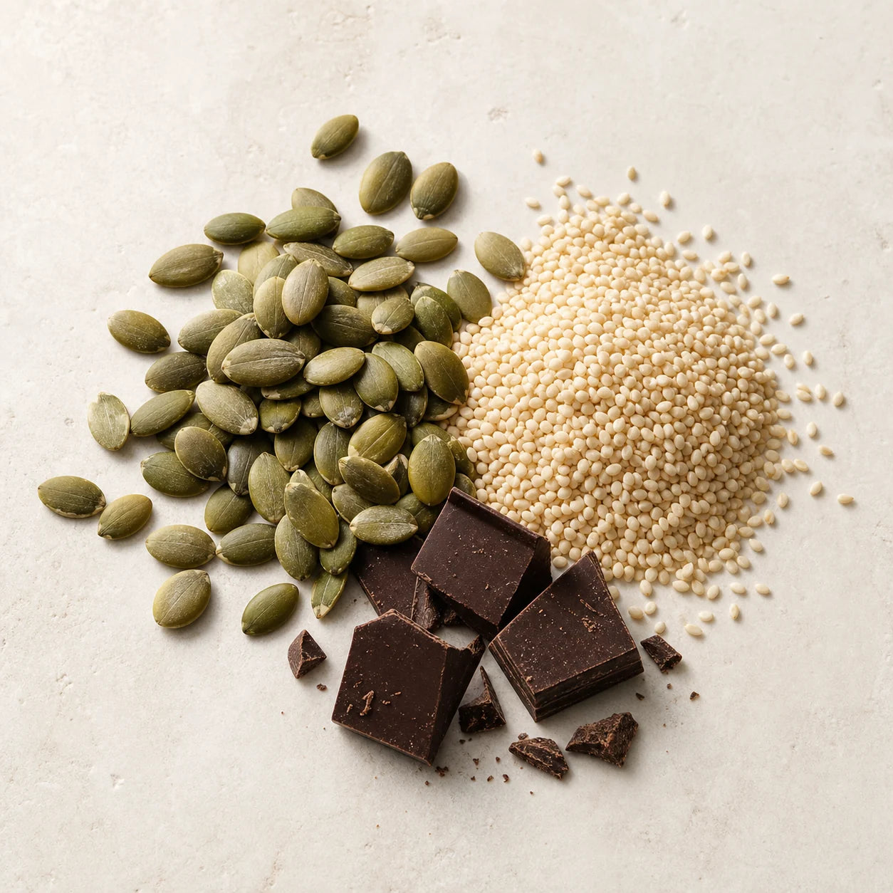 Graines, sesame et cacao
